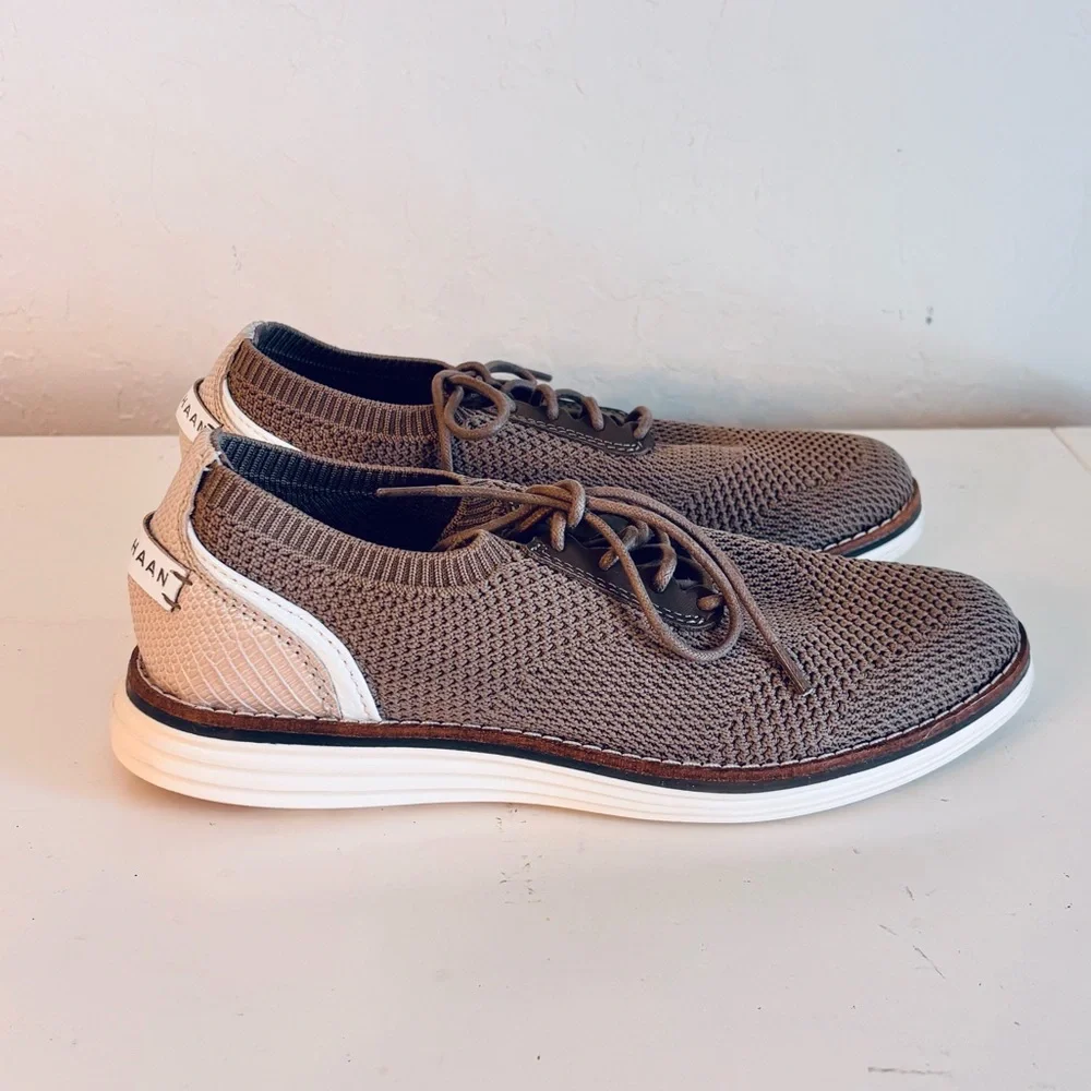 Cole Haan OriginalGrand Meridian Knit Oxford Shoes in Brown, Size 5.5